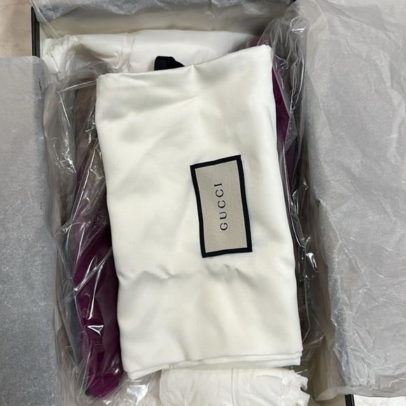 Gucci magenta velvet Princetown - Picture 4 of 5